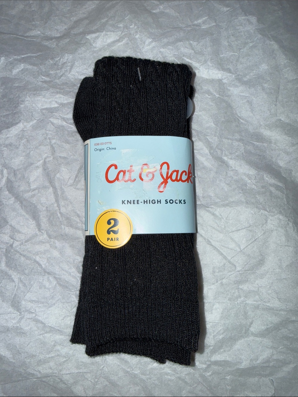 Cat & Jack Black Knee-High Socks — 2-Pack